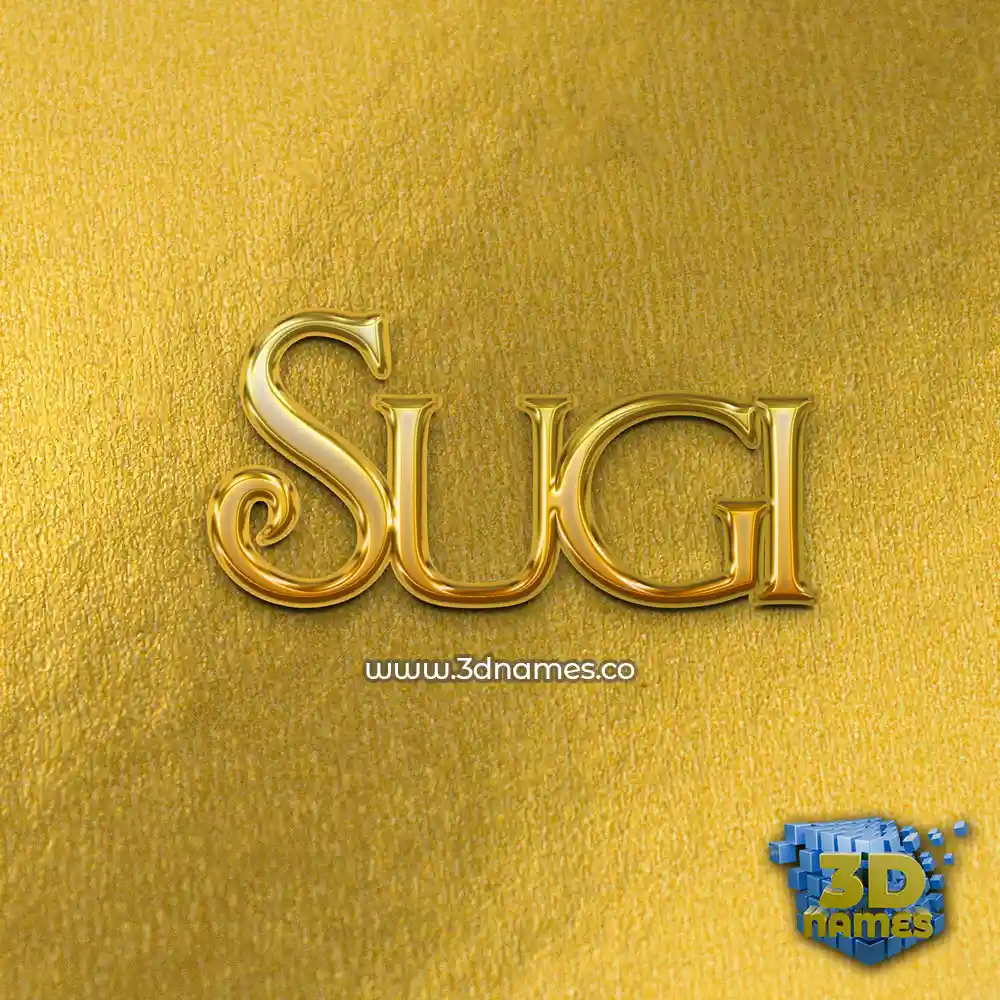 sugi in All Gold style - 3D name wallpaper