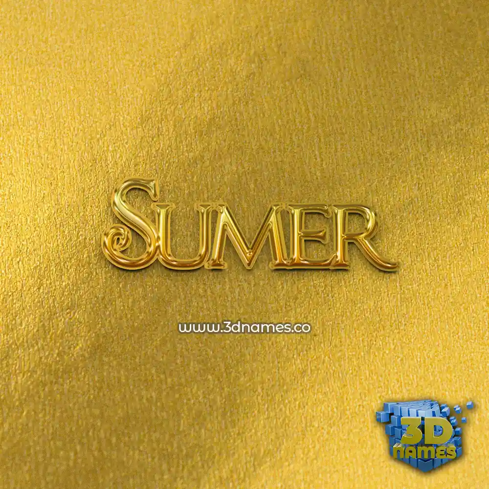 sumer in All Gold style - 3D name wallpaper