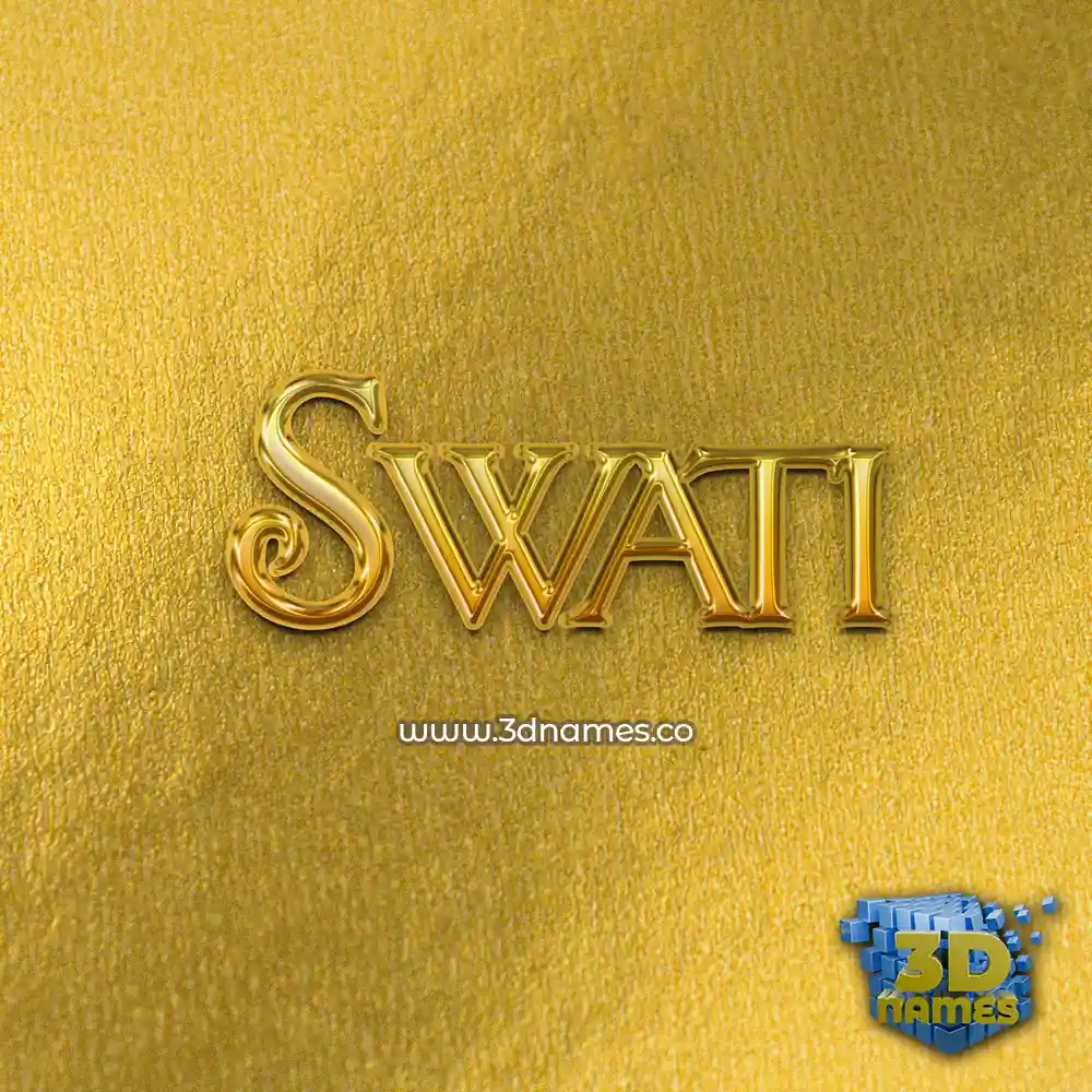 swati in All Gold style - 3D name wallpaper