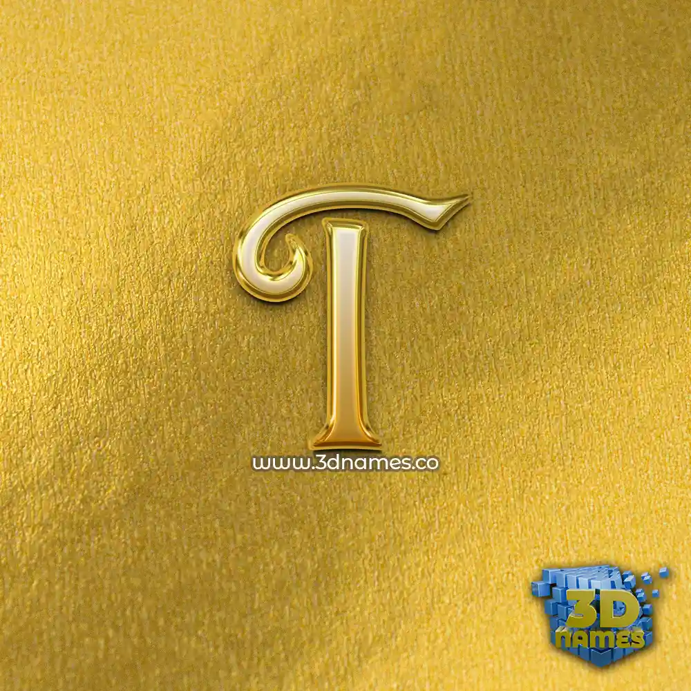 t in All Gold style - 3D name wallpaper
