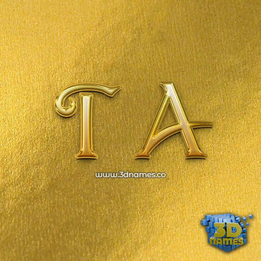 t a in All Gold style - 3D name wallpaper
