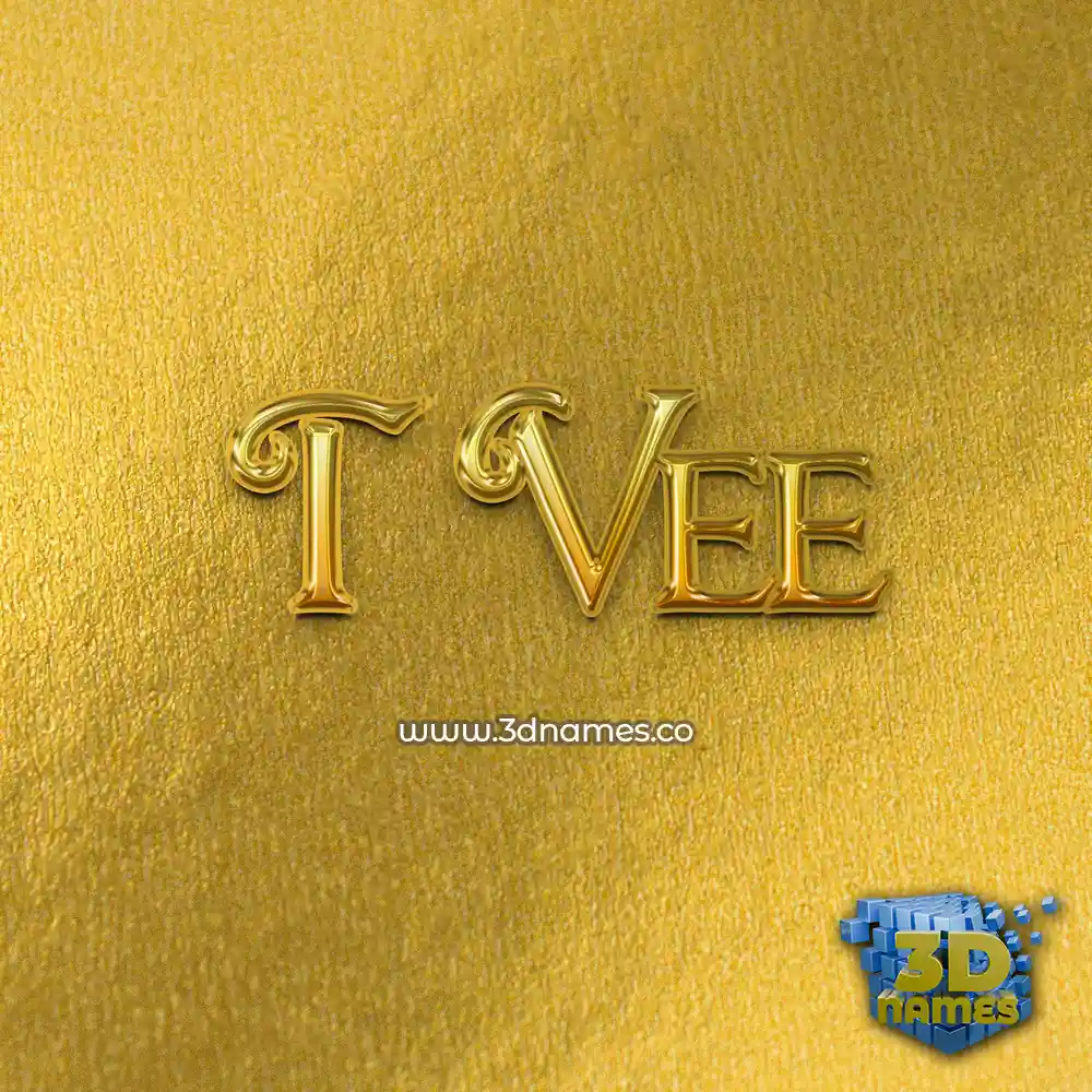 t vee in All Gold style - 3D name wallpaper