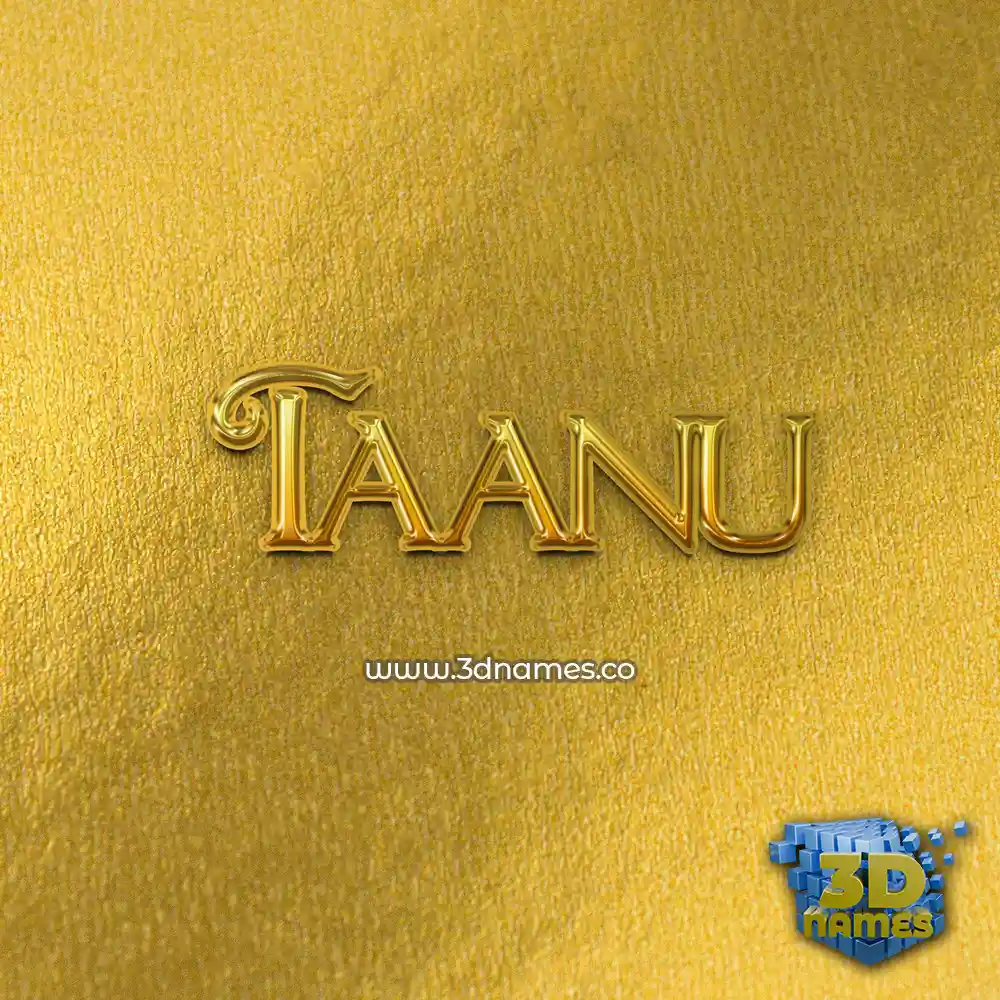 taanu in All Gold style - 3D name wallpaper