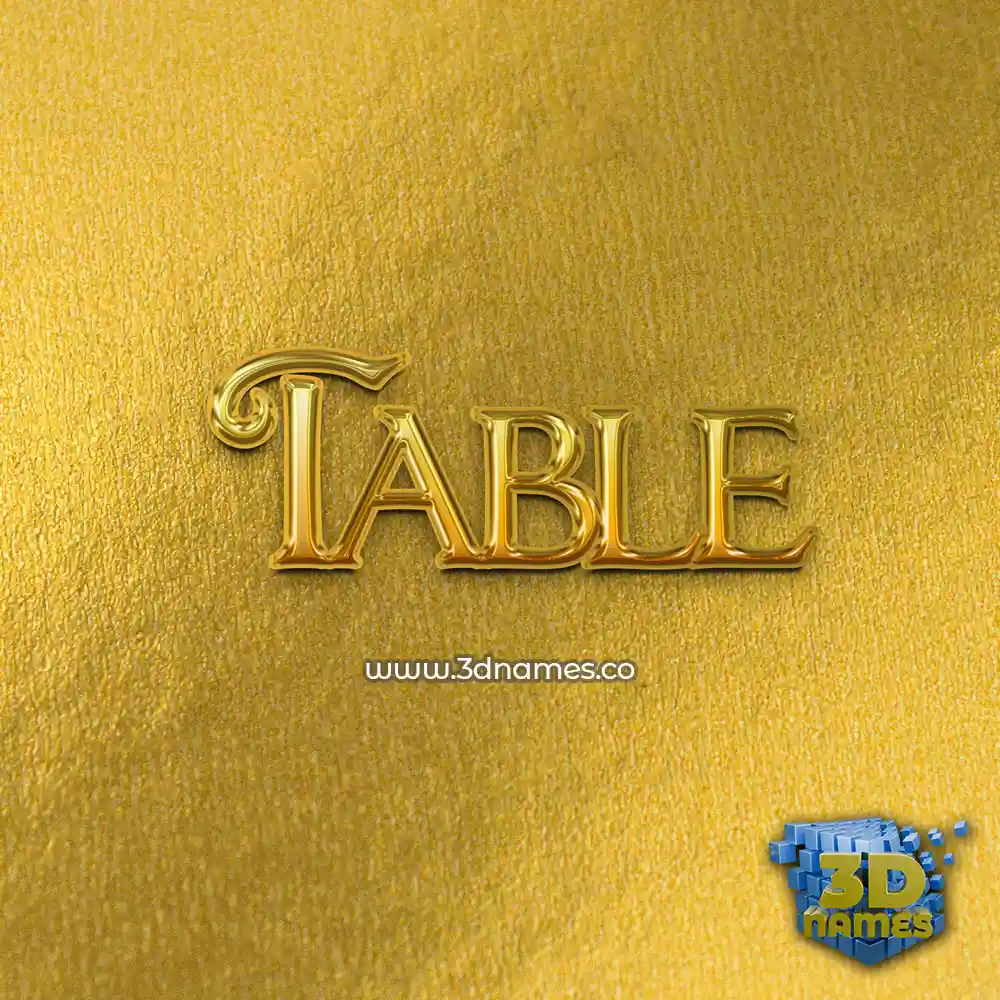 table in All Gold style - 3D name wallpaper