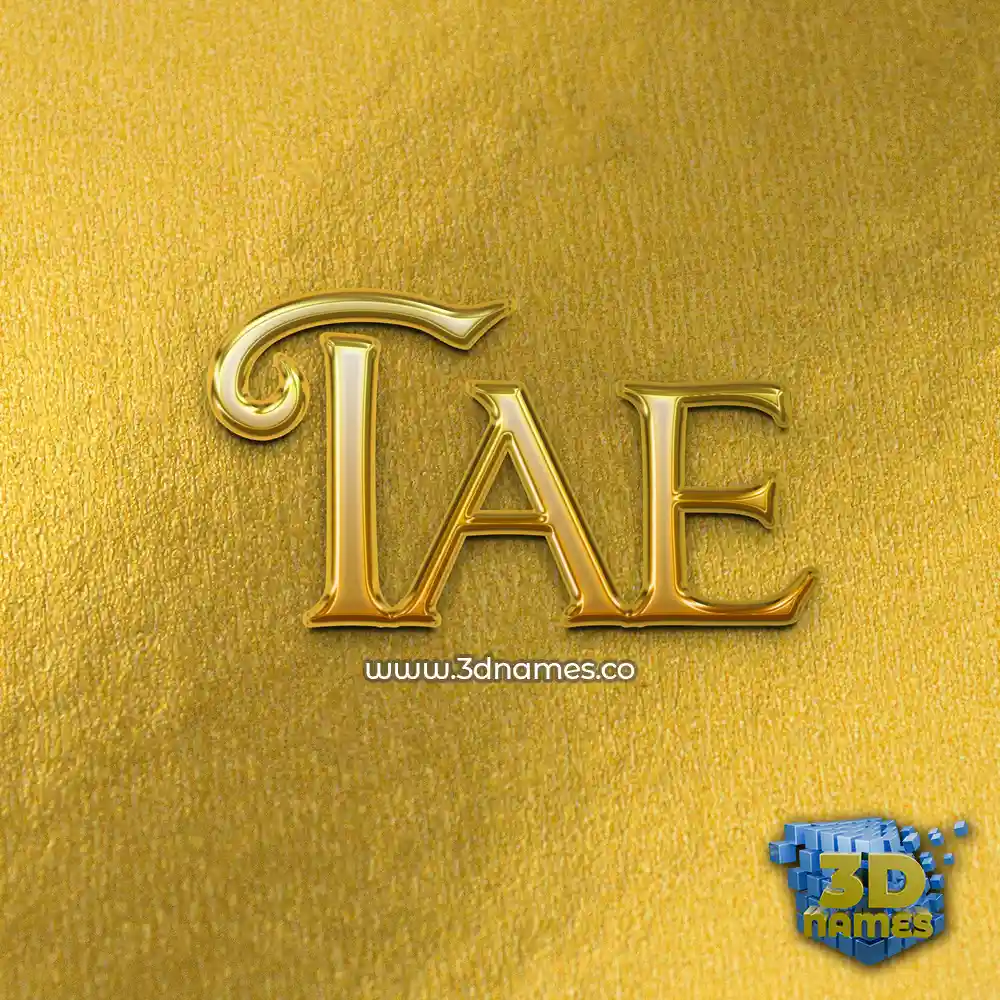 tae in All Gold style - 3D name wallpaper