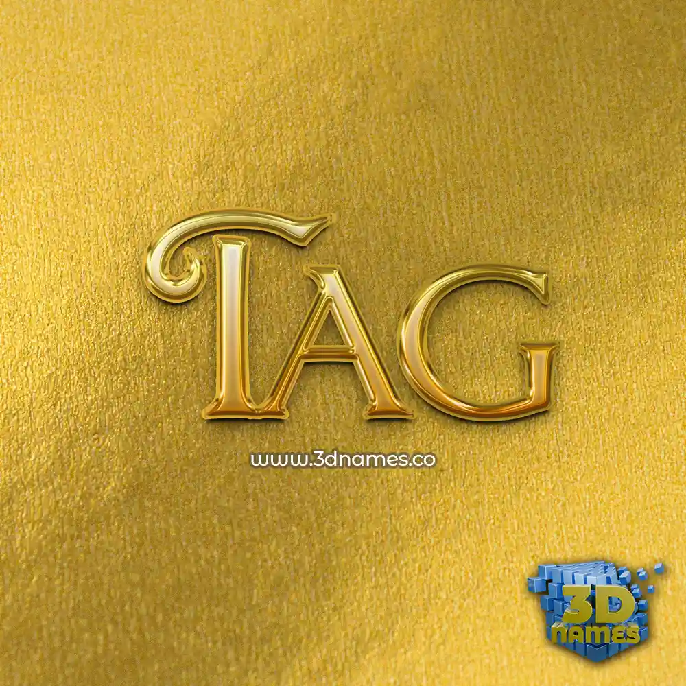 tag in All Gold style - 3D name wallpaper