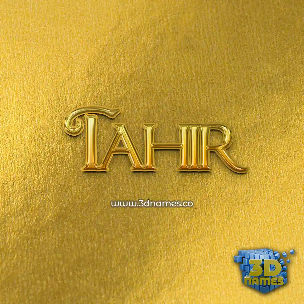 tahir in All Gold style - 3D name wallpaper