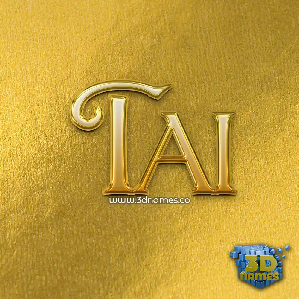 tai in All Gold style - 3D name wallpaper
