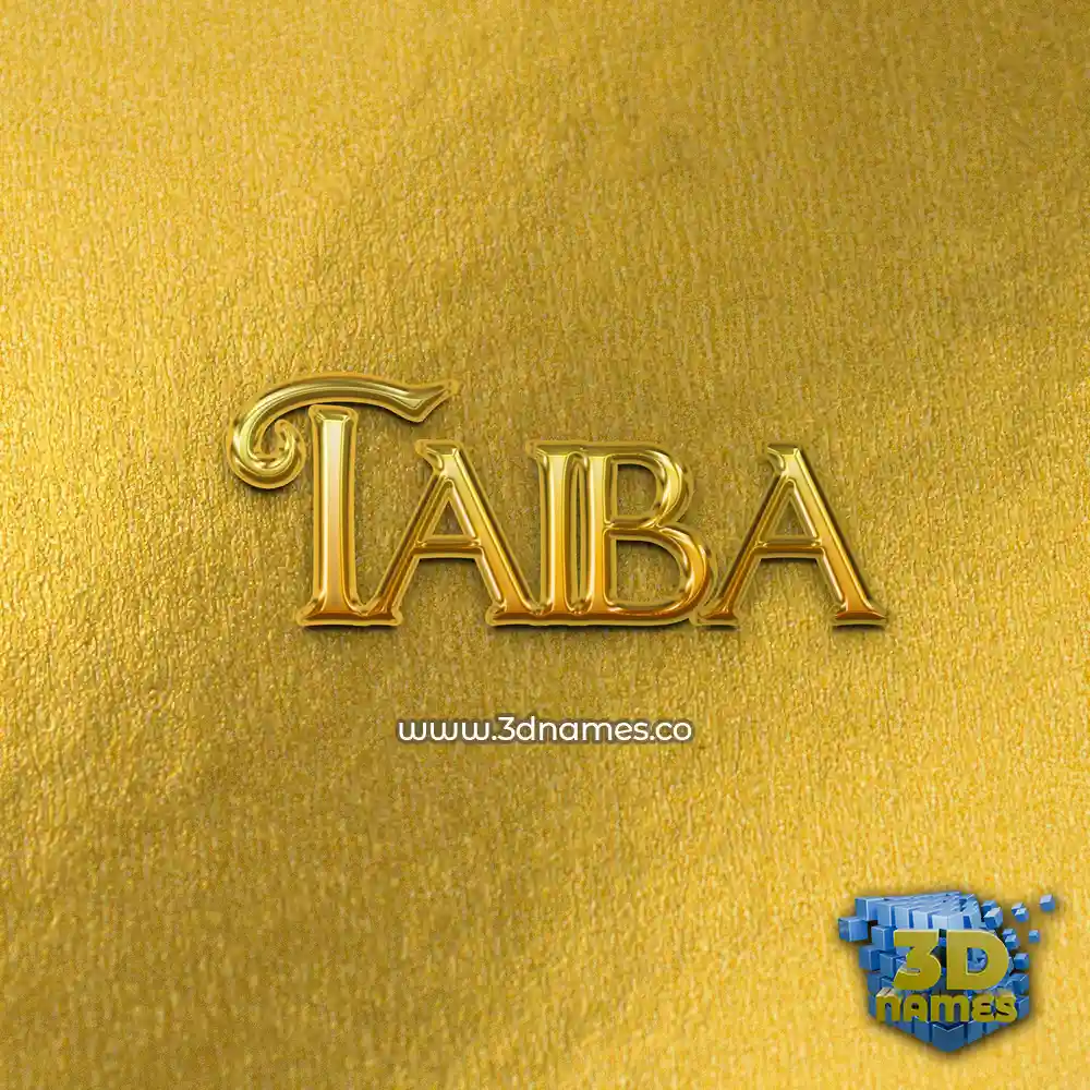 taiba in All Gold style - 3D name wallpaper