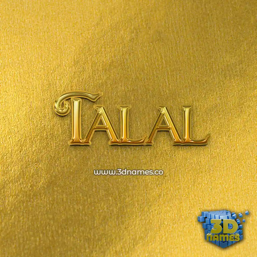talal in All Gold style - 3D name wallpaper