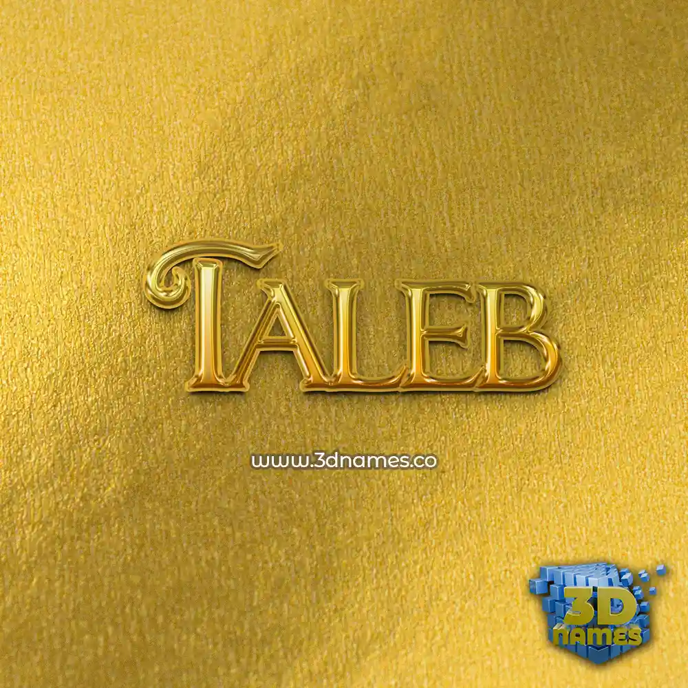 taleb in All Gold style - 3D name wallpaper