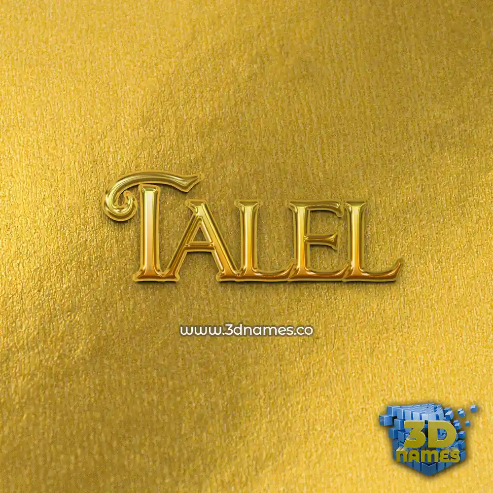 talel in All Gold style - 3D name wallpaper