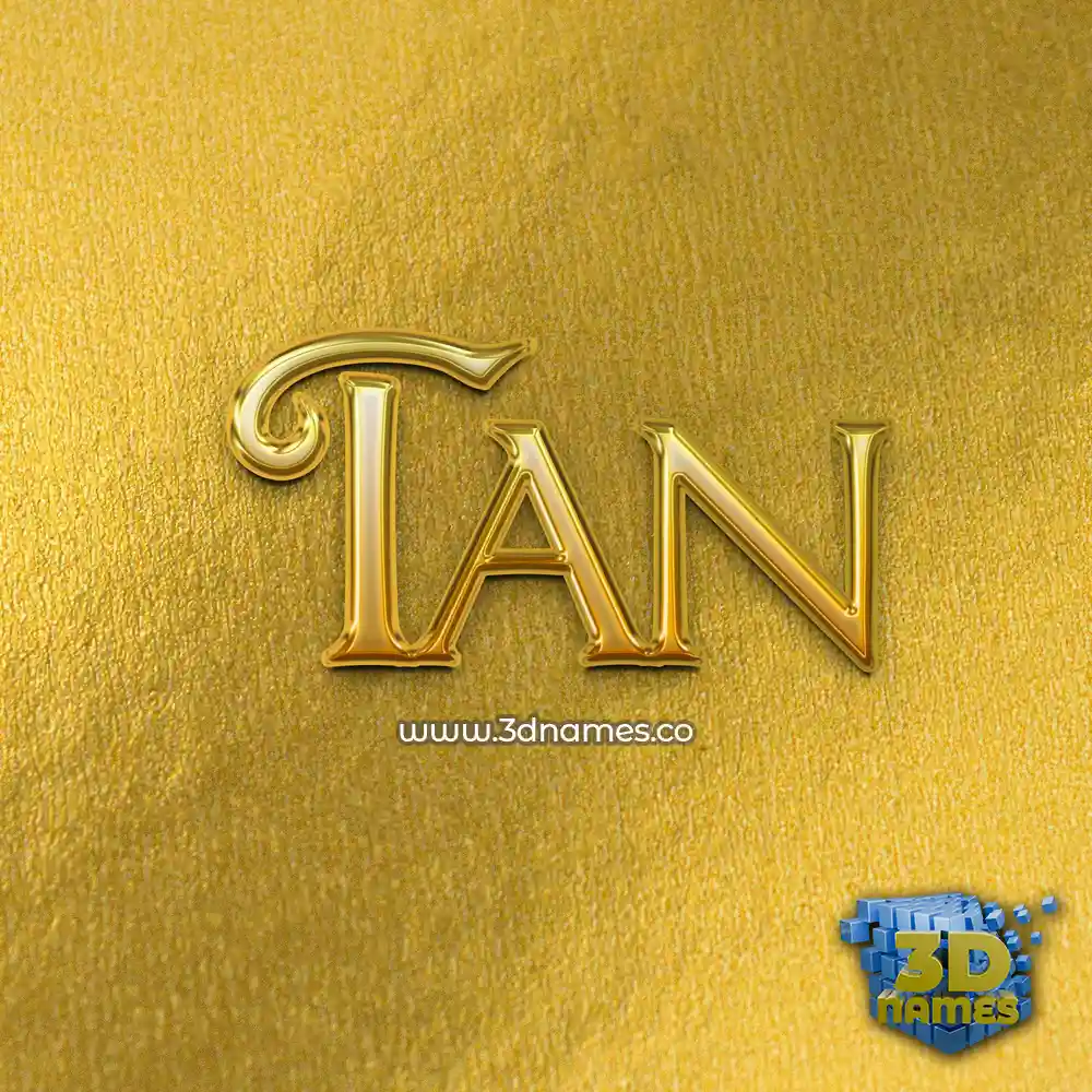 tan in All Gold style - 3D name wallpaper