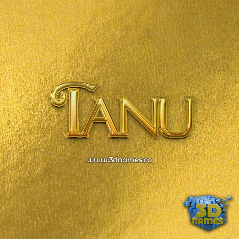 tanu in All Gold style - 3D name wallpaper