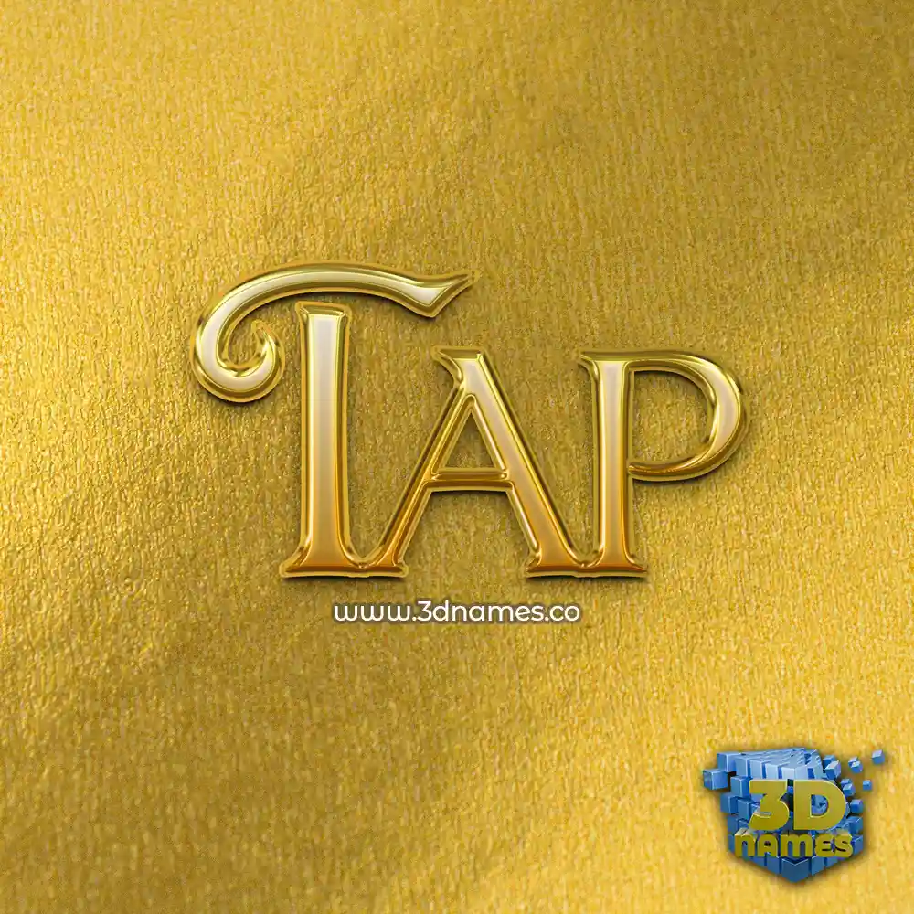 tap in All Gold style - 3D name wallpaper