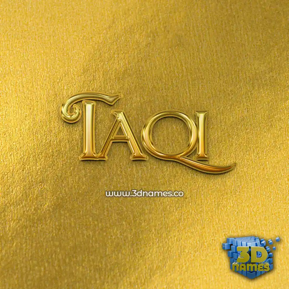 taqi in All Gold style - 3D name wallpaper