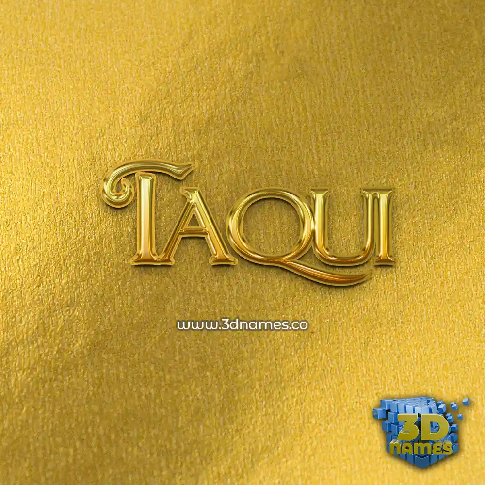 taqui in All Gold style - 3D name wallpaper