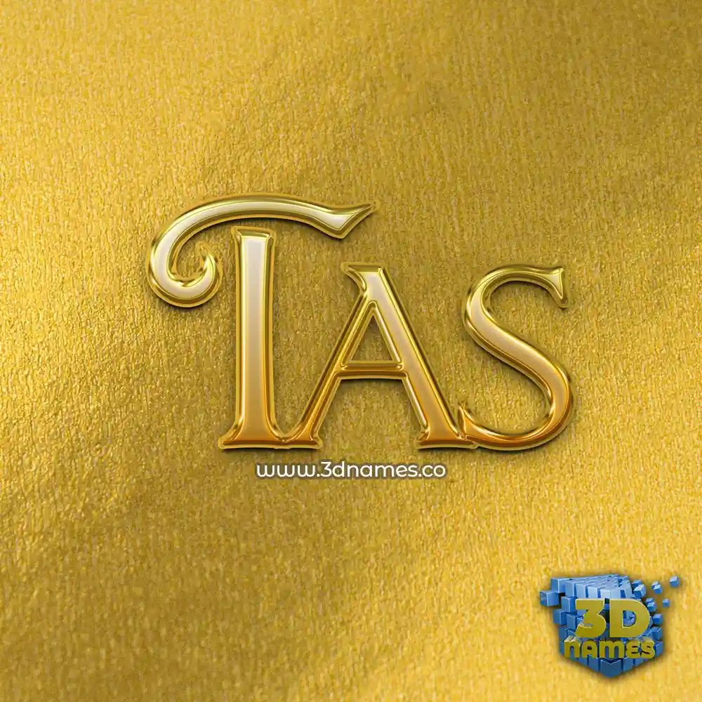 tas in All Gold style - 3D name wallpaper