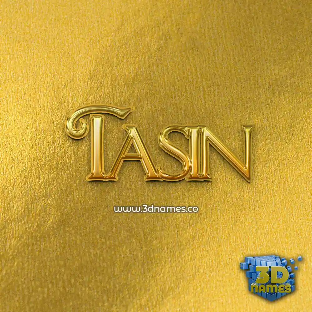 tasin in All Gold style - 3D name wallpaper