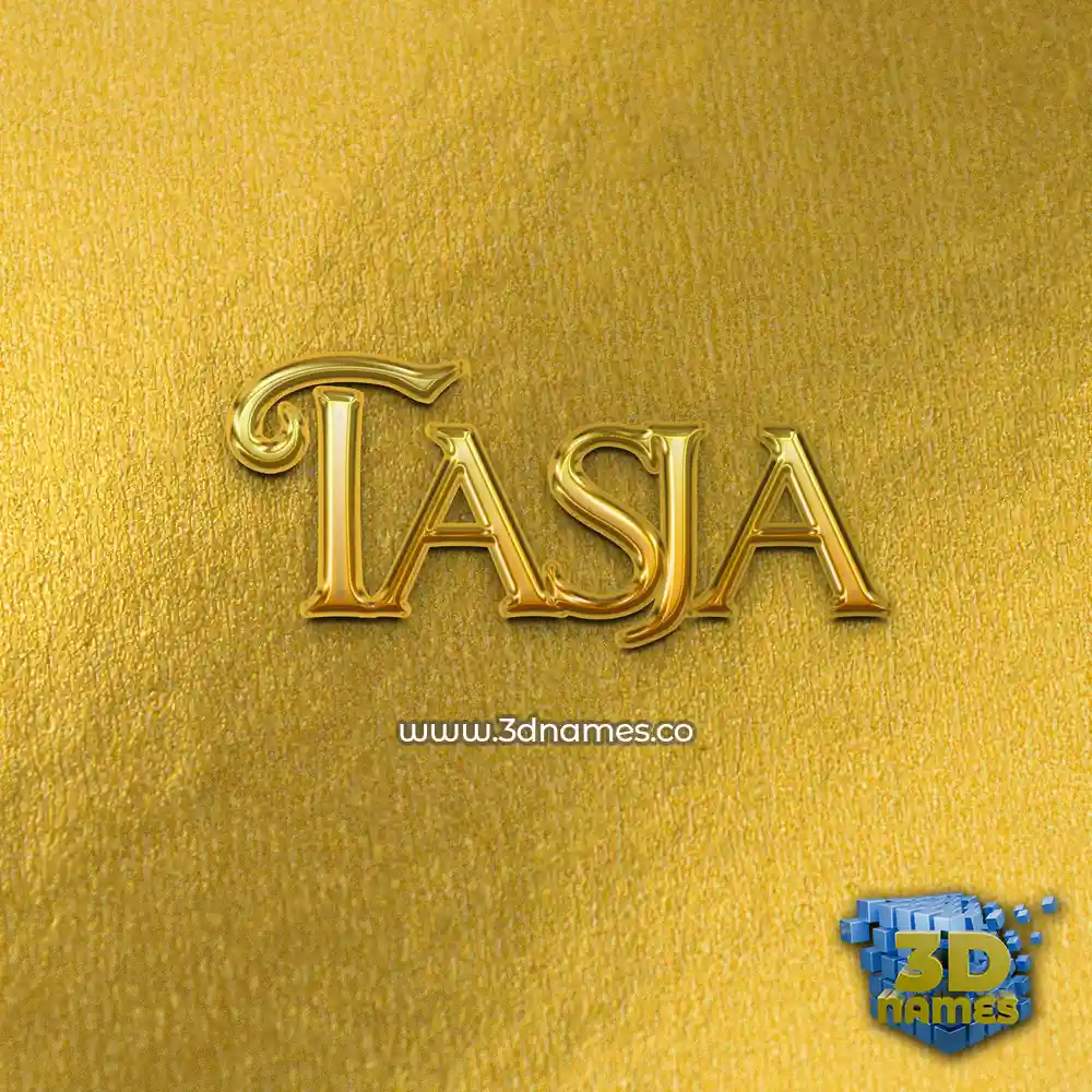 tasja in All Gold style - 3D name wallpaper