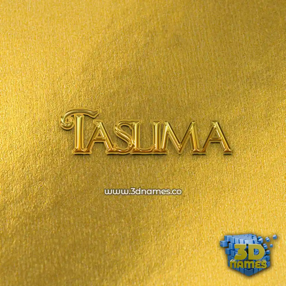 taslima in All Gold style - 3D name wallpaper