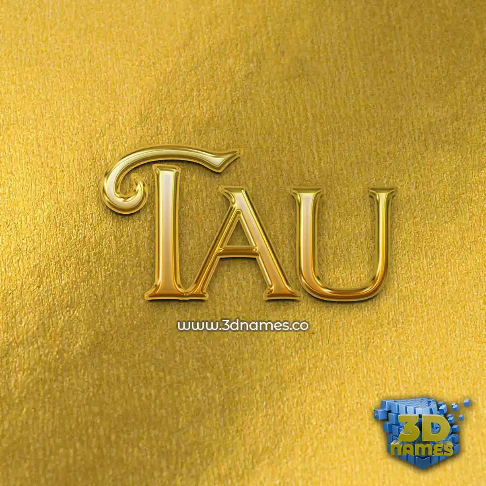 tau in All Gold style - 3D name wallpaper