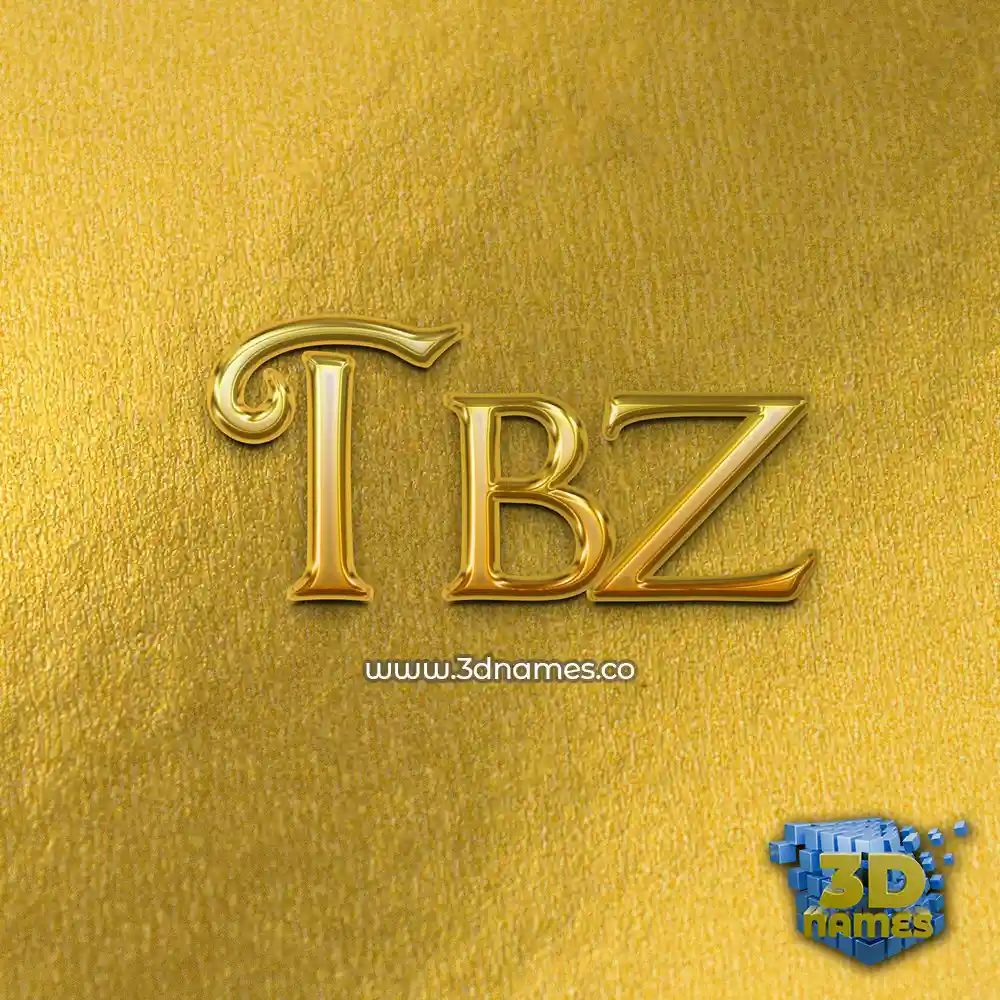 tbz in All Gold style - 3D name wallpaper