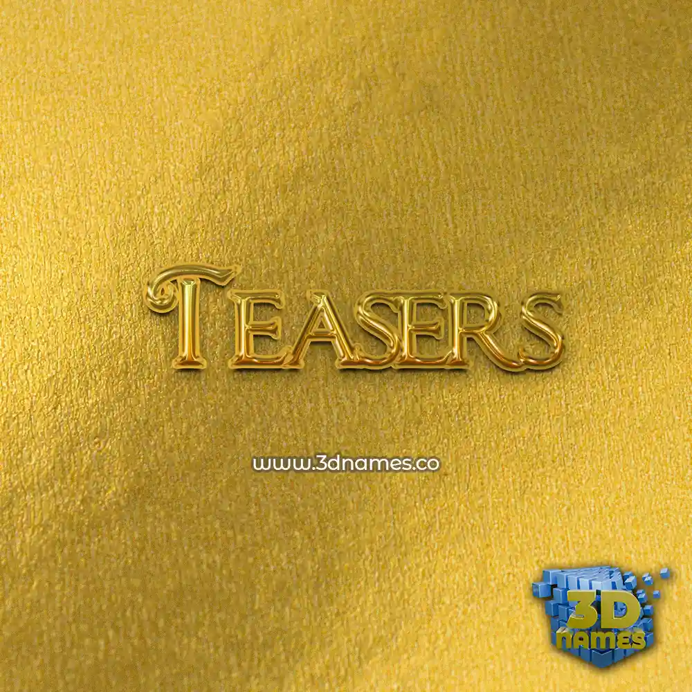 teasers in All Gold style - 3D name wallpaper