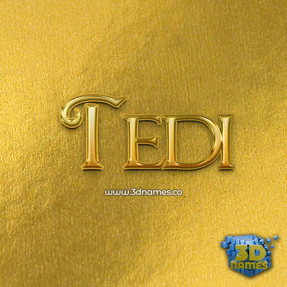 tedi in All Gold style - 3D name wallpaper