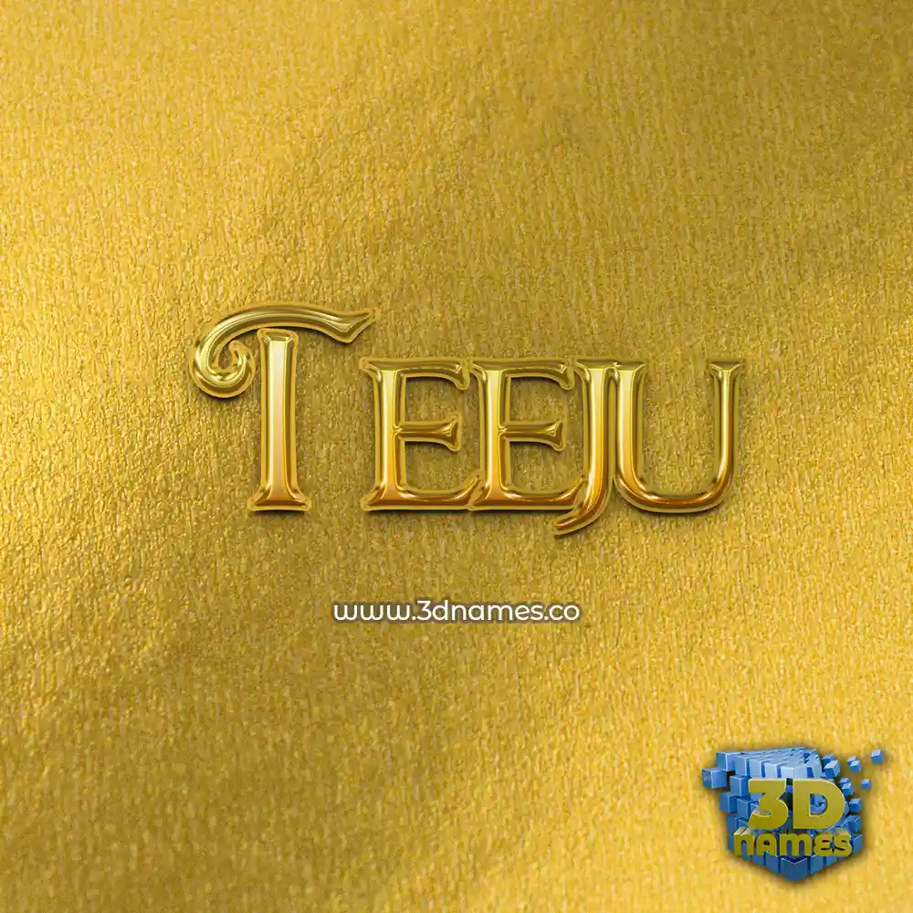 teeju in All Gold style - 3D name wallpaper