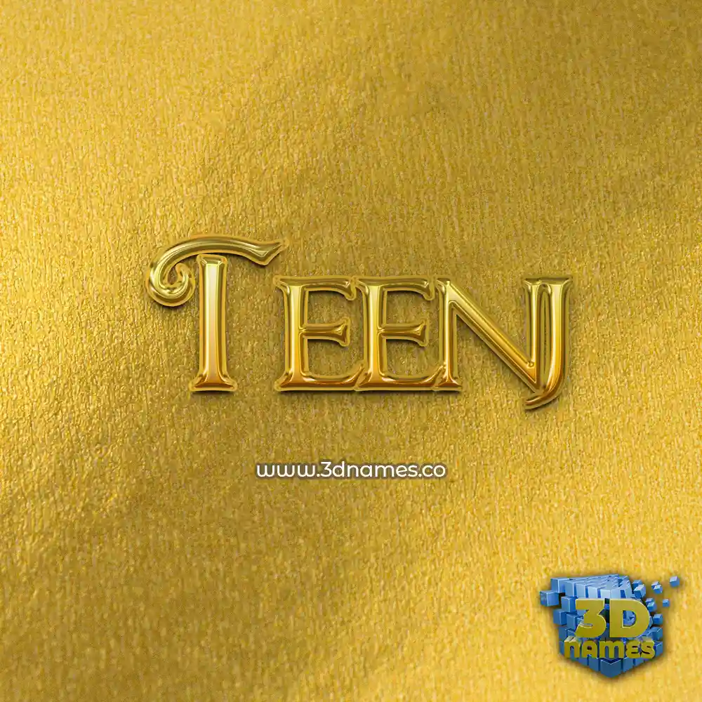teenj in All Gold style - 3D name wallpaper