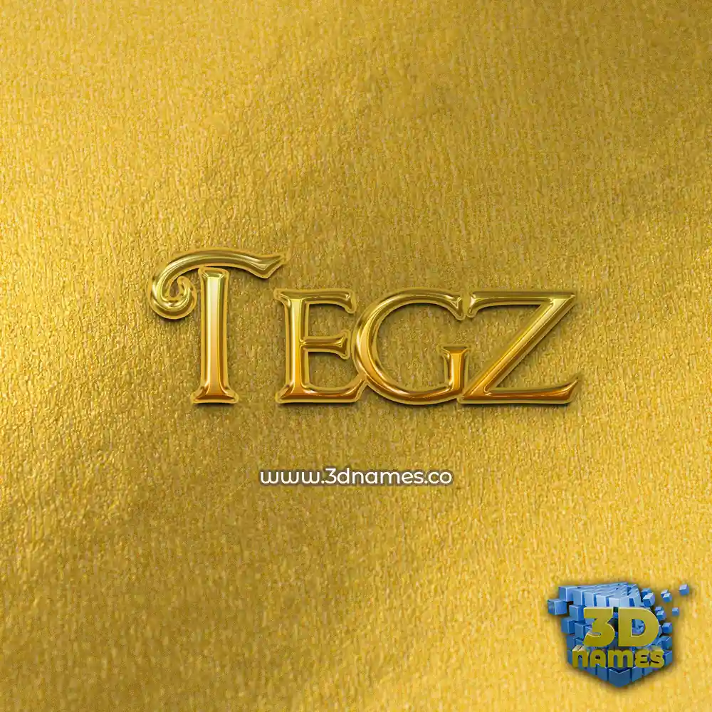 tegz in All Gold style - 3D name wallpaper