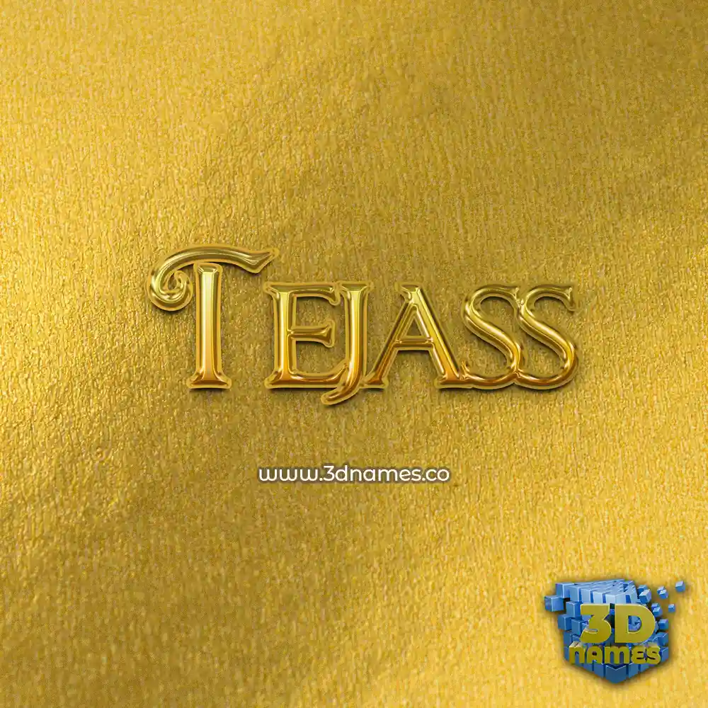 tejass in All Gold style - 3D name wallpaper