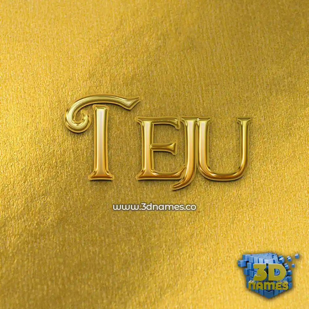 teju in All Gold style - 3D name wallpaper