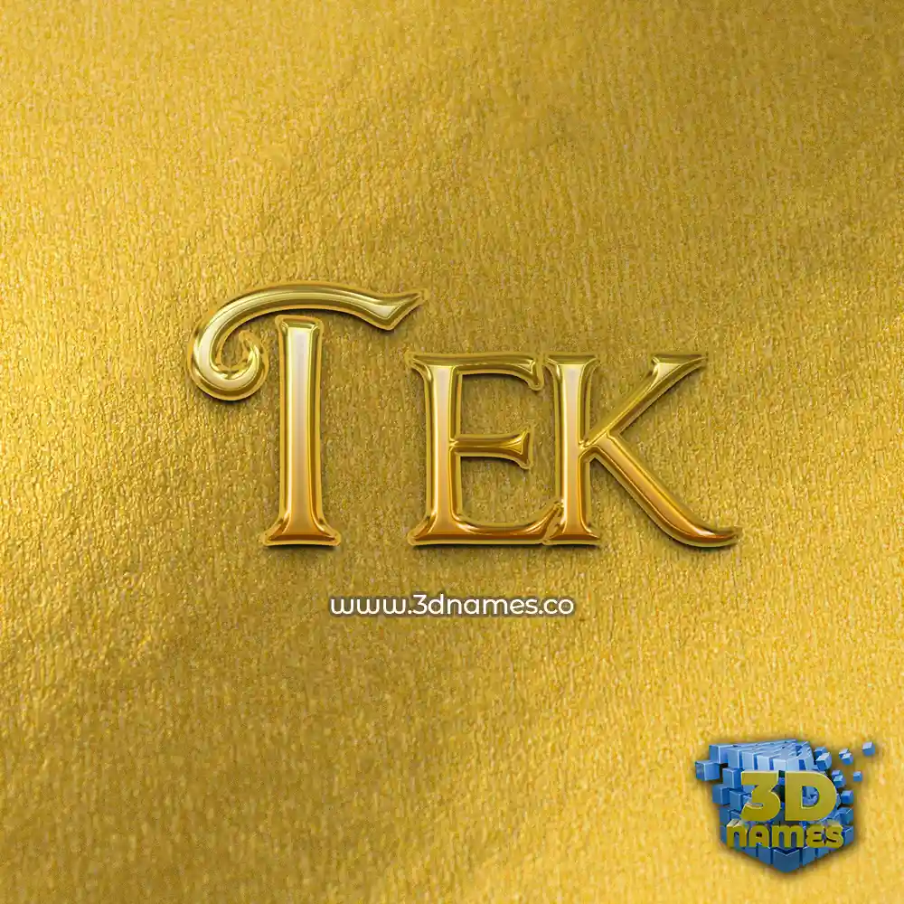 tek in All Gold style - 3D name wallpaper
