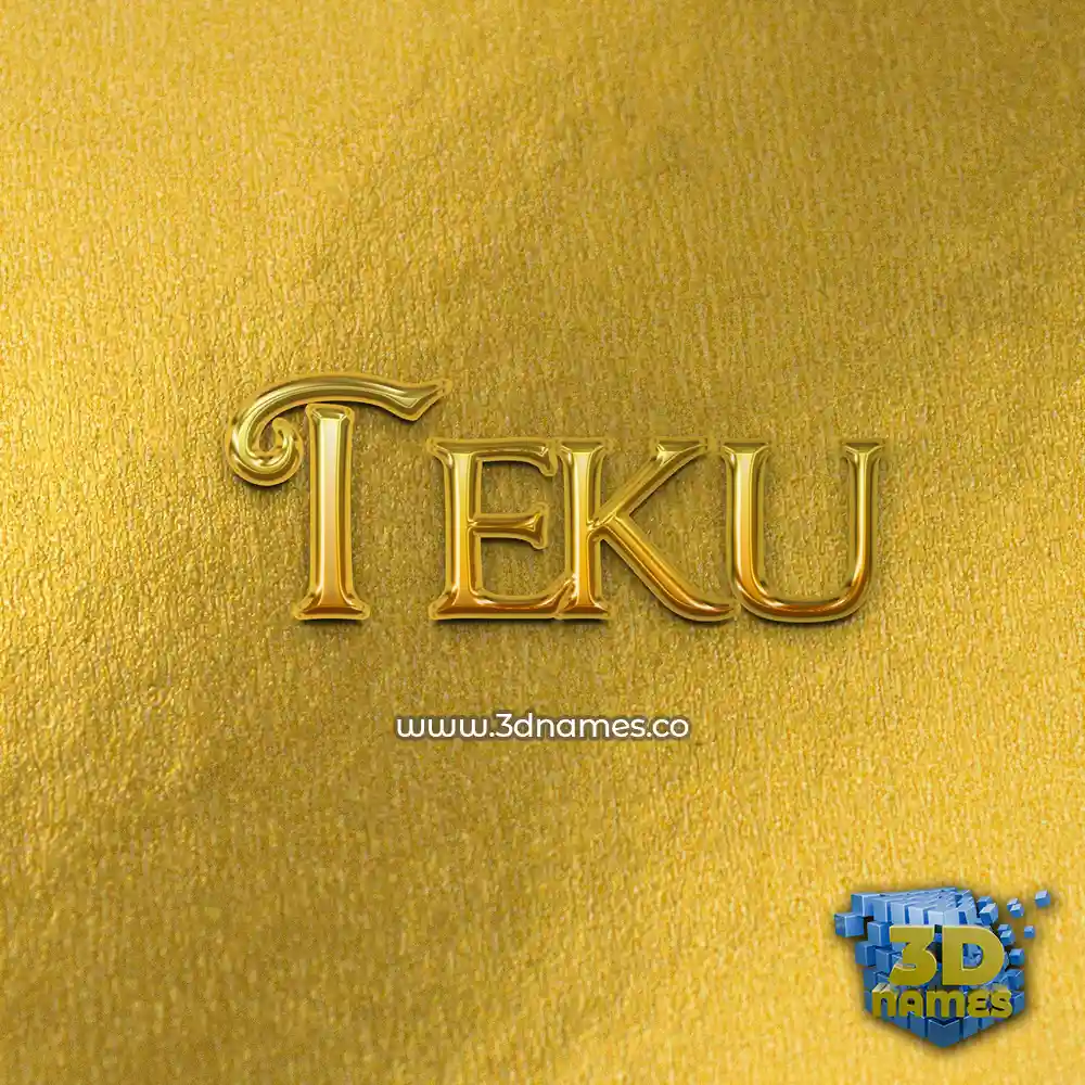 teku in All Gold style - 3D name wallpaper