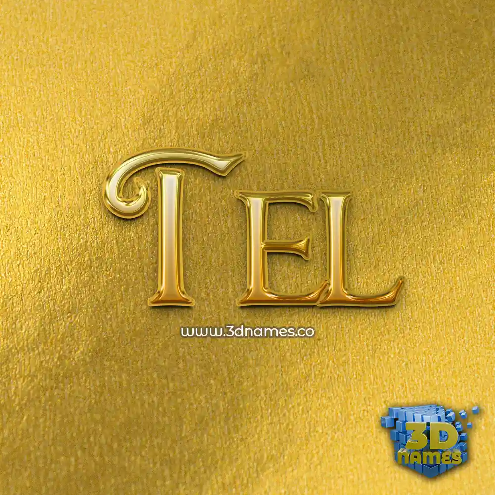 tel in All Gold style - 3D name wallpaper
