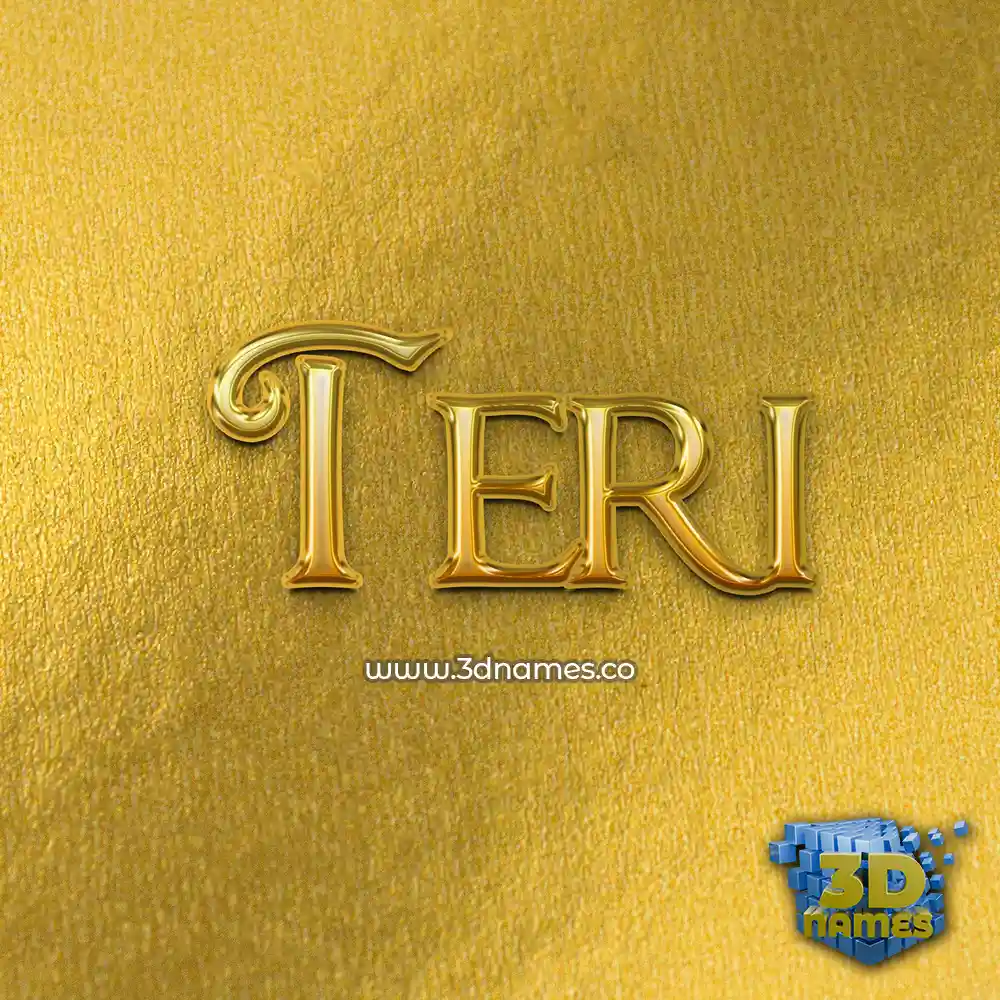 teri in All Gold style - 3D name wallpaper