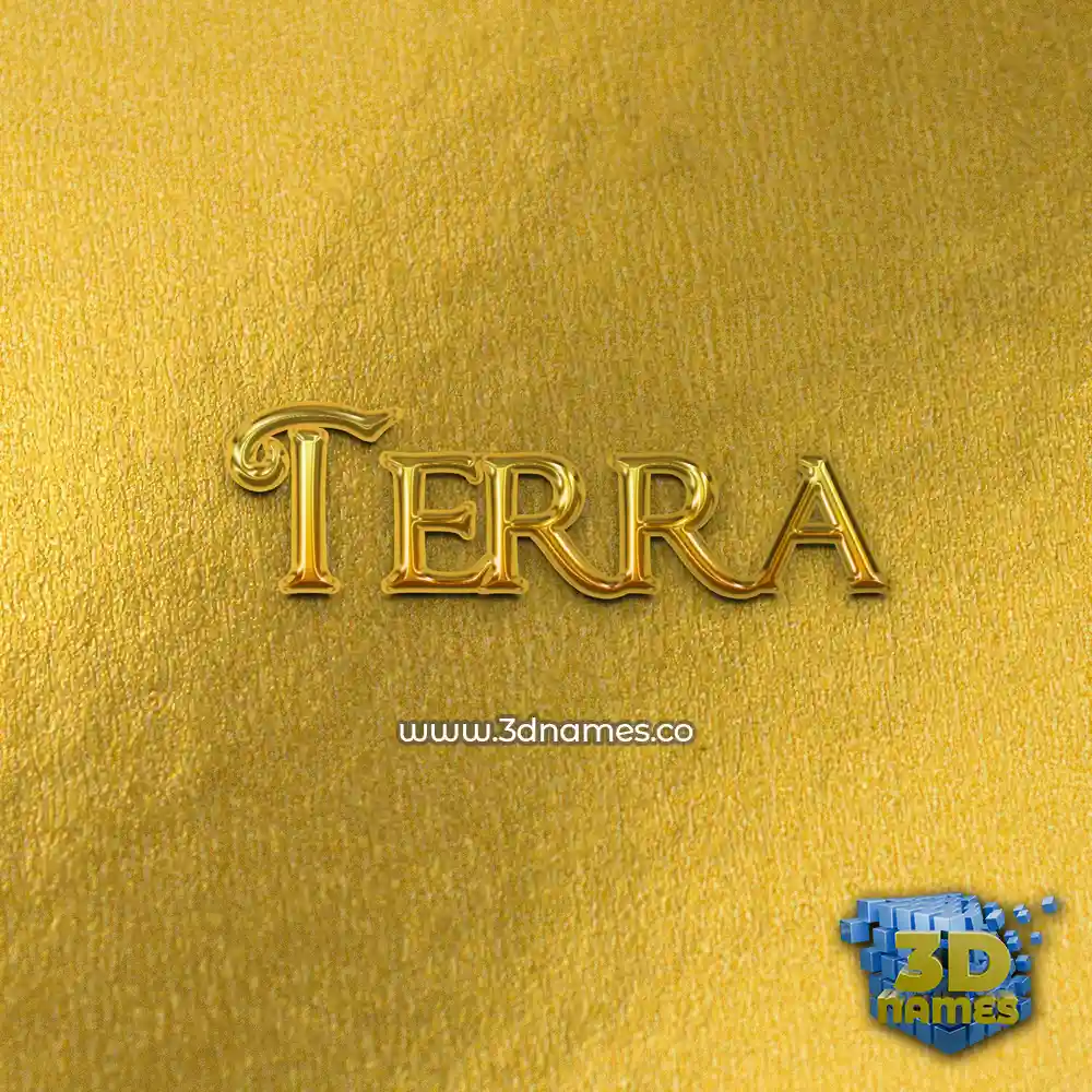 terra in All Gold style - 3D name wallpaper