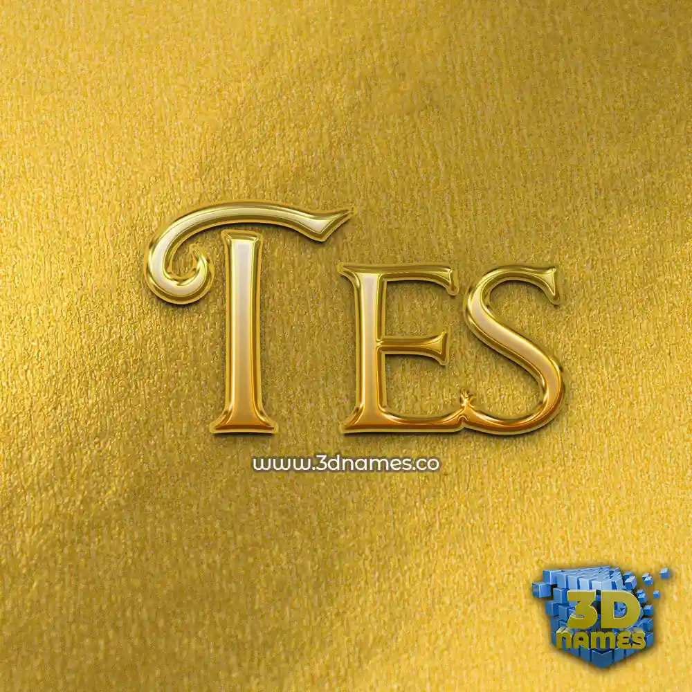 tes in All Gold style - 3D name wallpaper