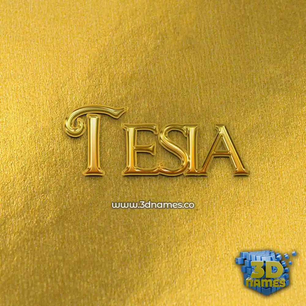 tesia in All Gold style - 3D name wallpaper