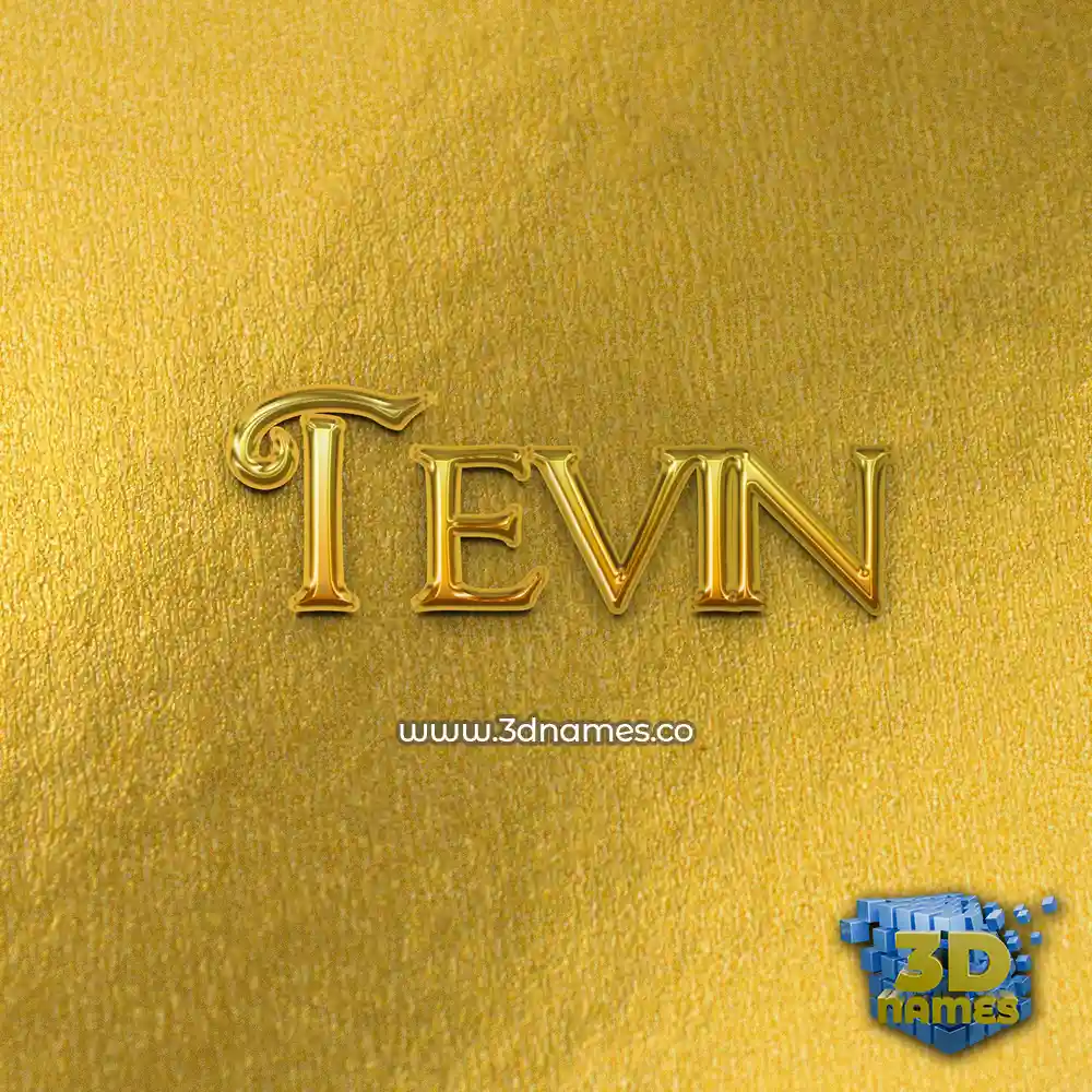 tevin in All Gold style - 3D name wallpaper