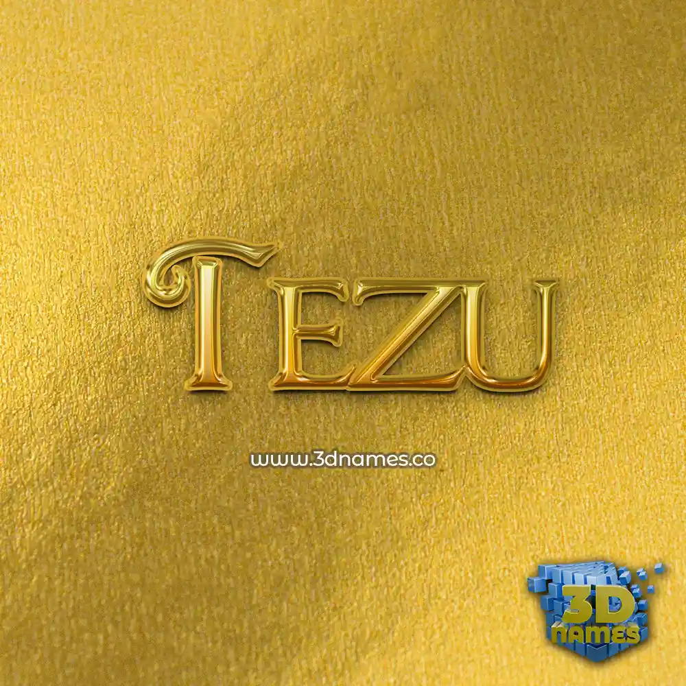tezu in All Gold style - 3D name wallpaper