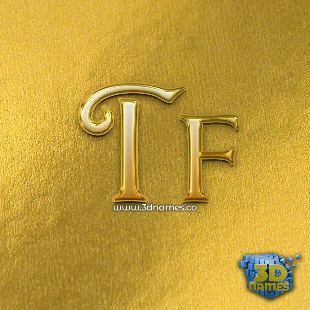 tf in All Gold style - 3D name wallpaper