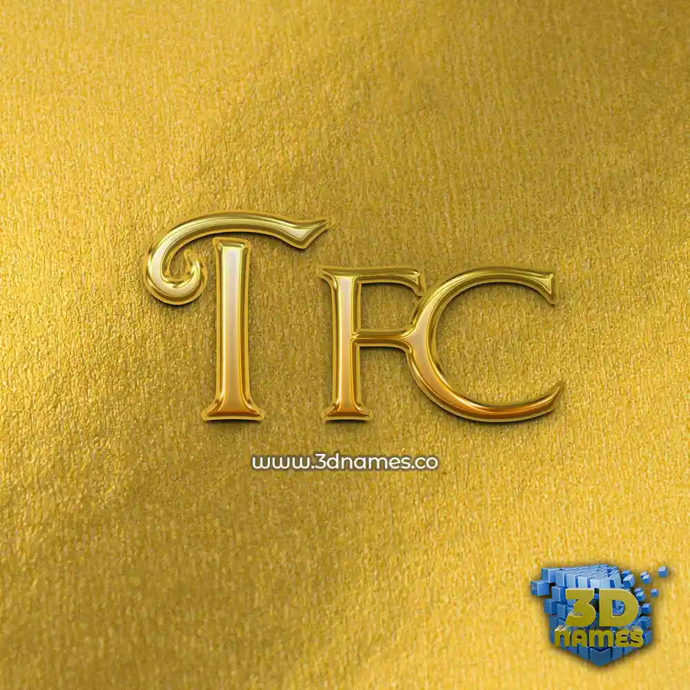 tfc in All Gold style - 3D name wallpaper