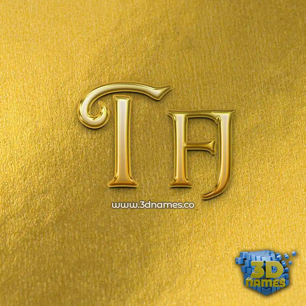 tfj in All Gold style - 3D name wallpaper