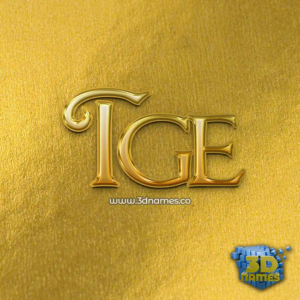 tge in All Gold style - 3D name wallpaper