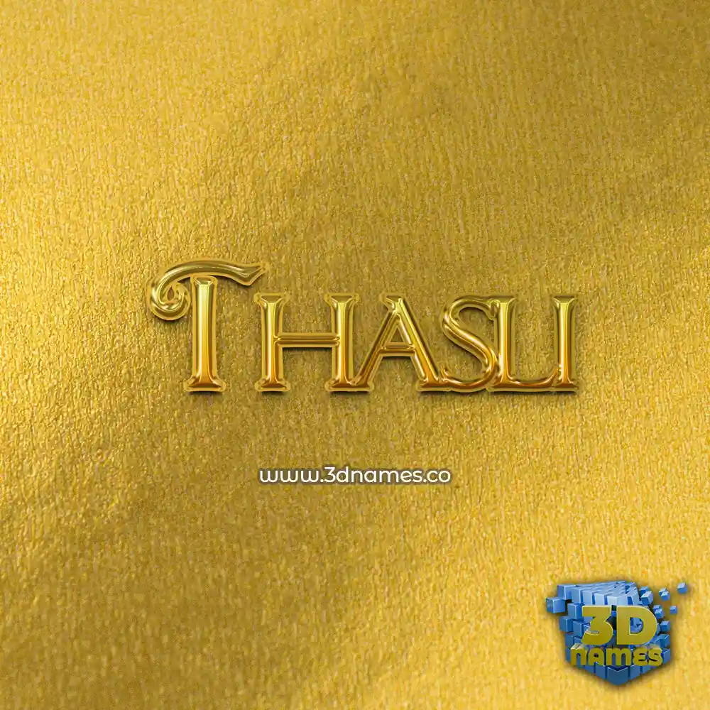 thasli in All Gold style - 3D name wallpaper