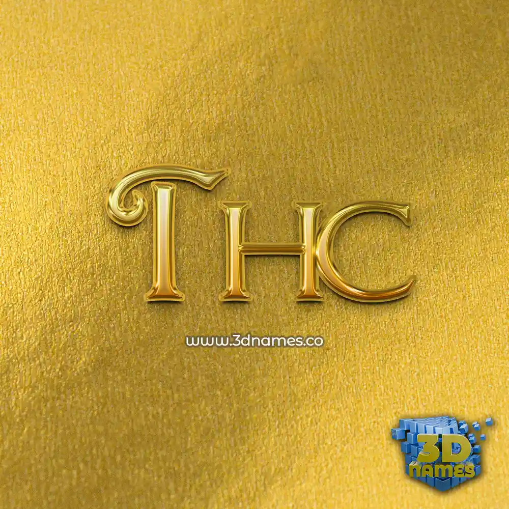 thc in All Gold style - 3D name wallpaper
