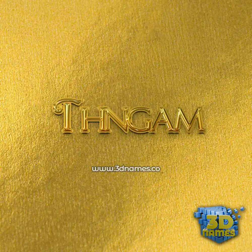 thngam in All Gold style - 3D name wallpaper
